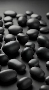 Abstract Matte Black River Stones Texture