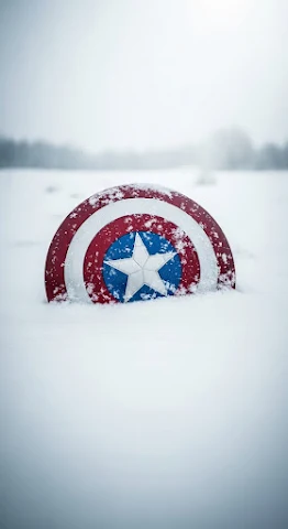 Captain America Shield in Snow