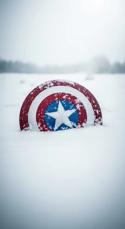 Captain America Shield in Snow