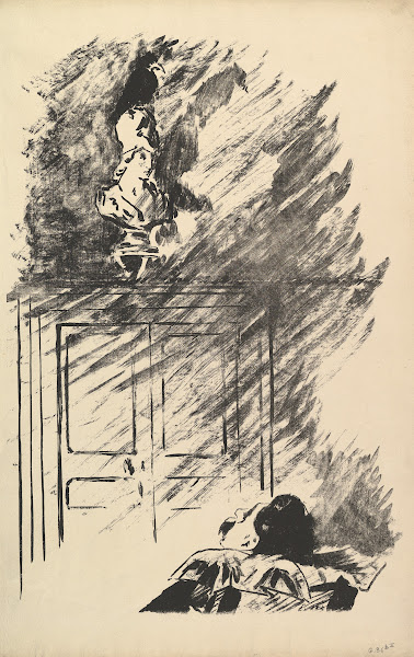 Perched upon a Bust of Pallas Illustration to The Raven by Edgar Allan Poe 1875