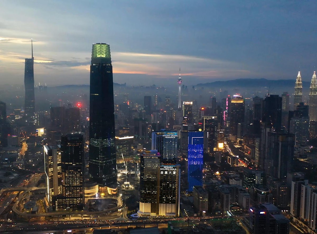 Golden Crown Residence — city skyline night