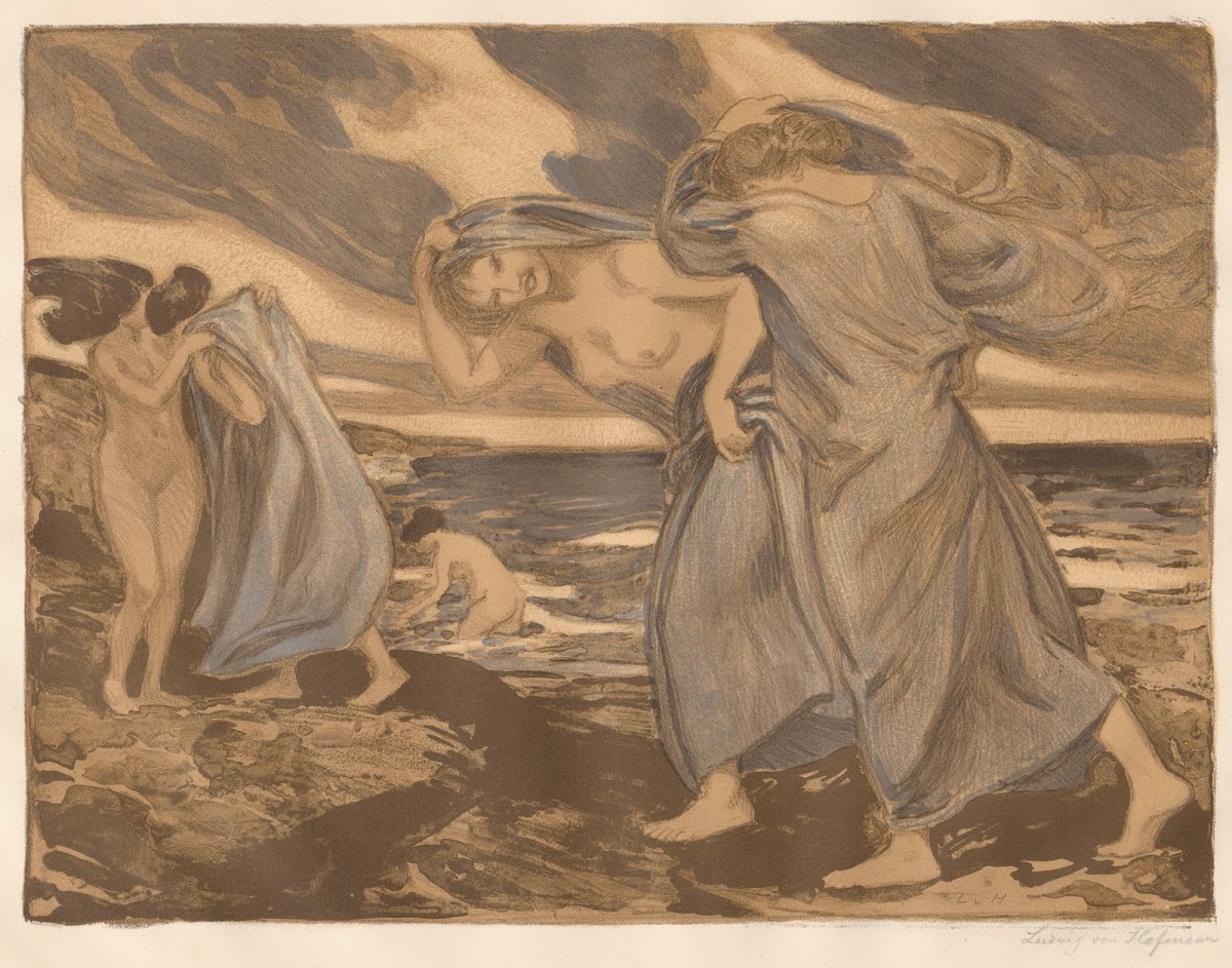 Mädchen am Meer 1900