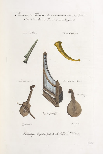 Instrumens de musique du commencemnet du XVI siècle Extrait du MS des proverbes