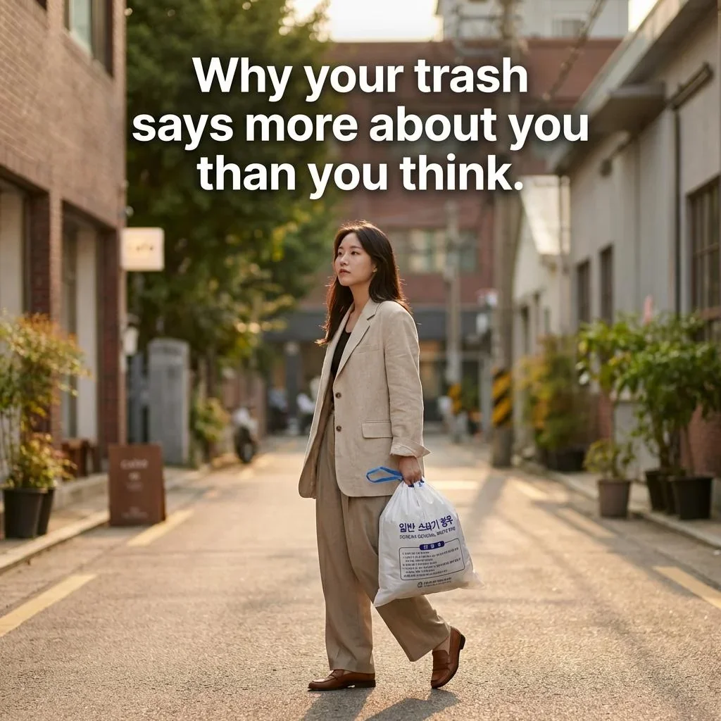 A thoughtful foreigner in a Seoul neighborhood at dusk