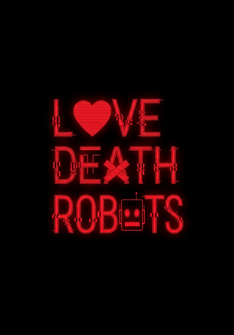 Neon Red Glitch Love Death Robots Text