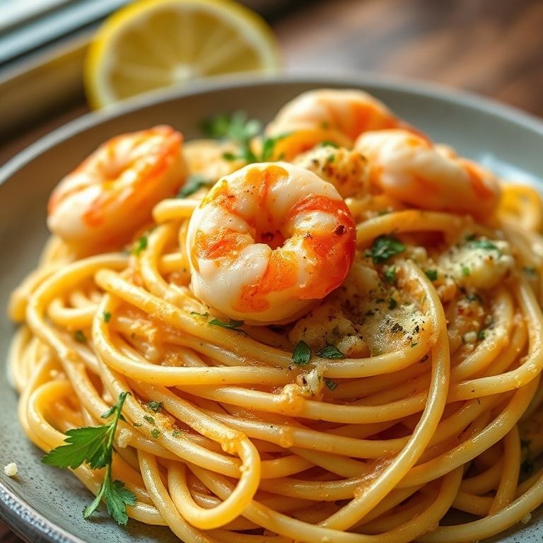 Easy Lemon Garlic Shrimp Pasta Ready in 30 Minutes – Quick & Flavorful Dinner finished