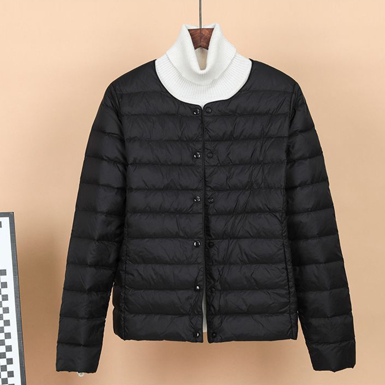 Light, short down jacket as a base layer