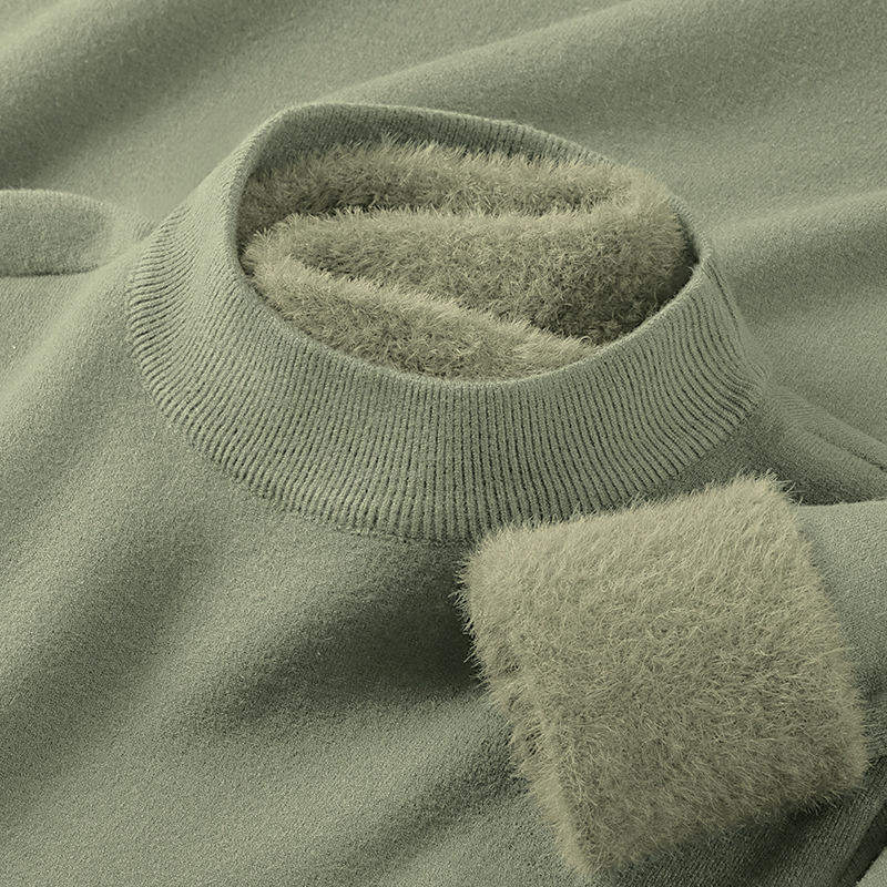 Men's sweater with stand-up collar made of modal wool blend