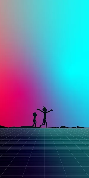 Rick And Morty New Plans Synhtwave 4K Wallpaper Background