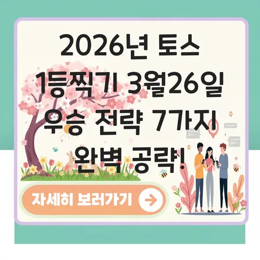 토스 1등찍기 3월26일 우승 전략