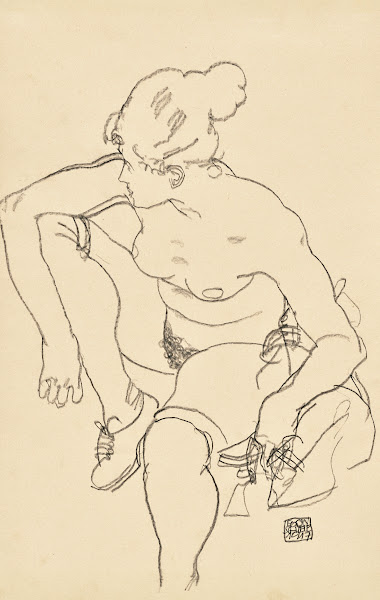 Frau Sitzend mit Schuhen 1917