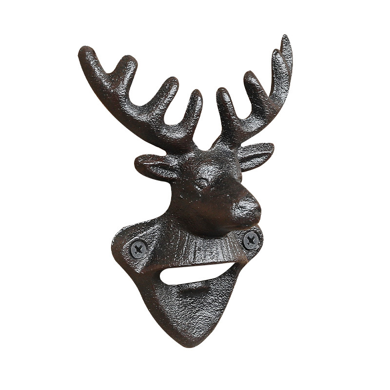 Wall Bottle Opener, Iron, Animal Head Design