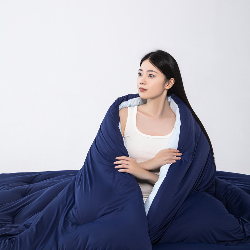 Soy fiber quilt, nine holes, knit cotton