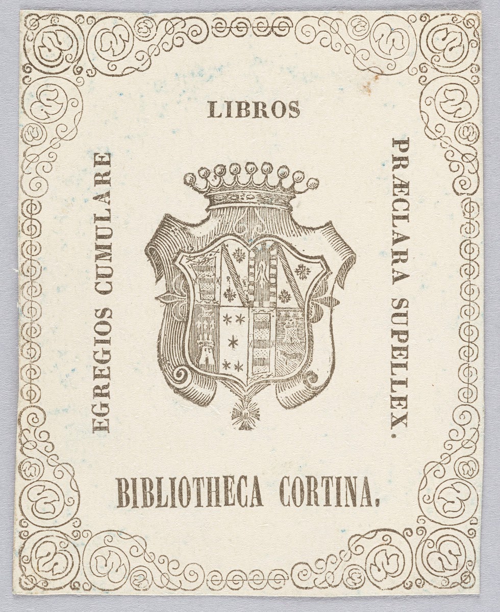 Bookplate of Joaquín Gómez de la Cortina Morante 1830   1849