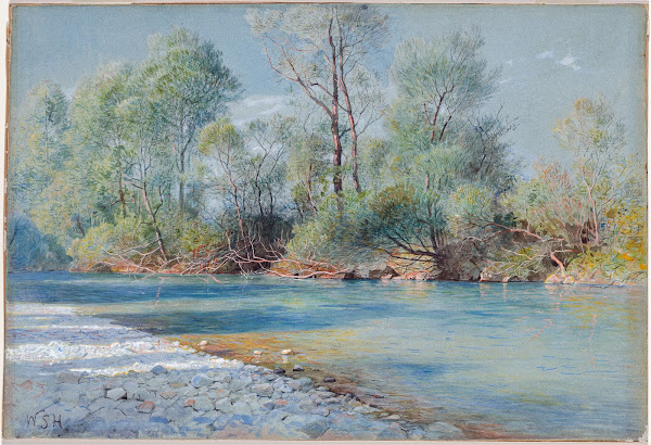 Traunstein River on the Road to Empfig Bavaria c 1893 96
