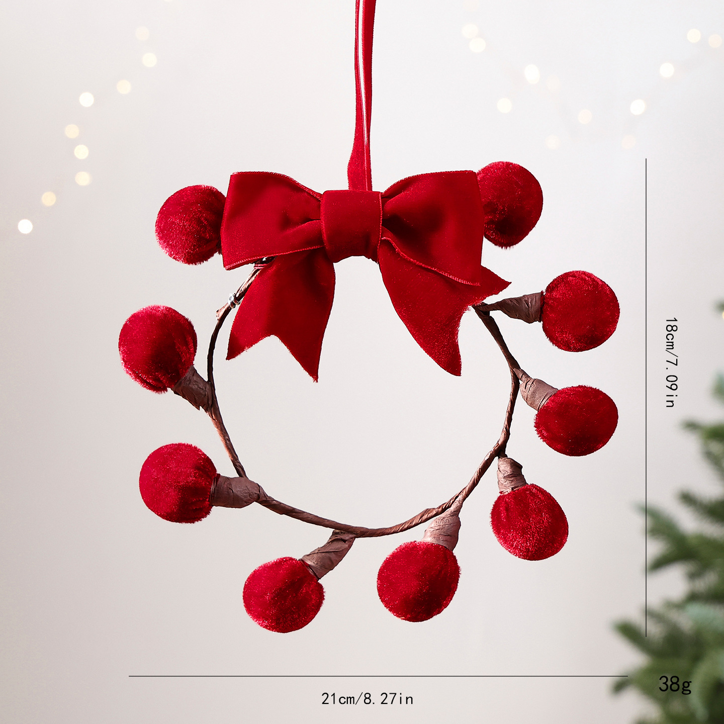 Dekorativer Weihnachtskranz für Tür und Wand