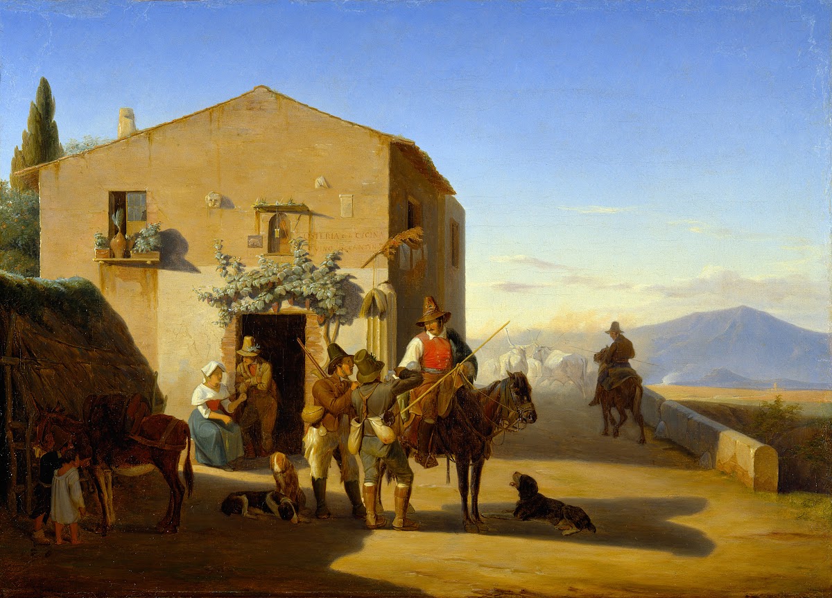 Roman Country People Outside The Osteria At Ponte Mammolo 1835