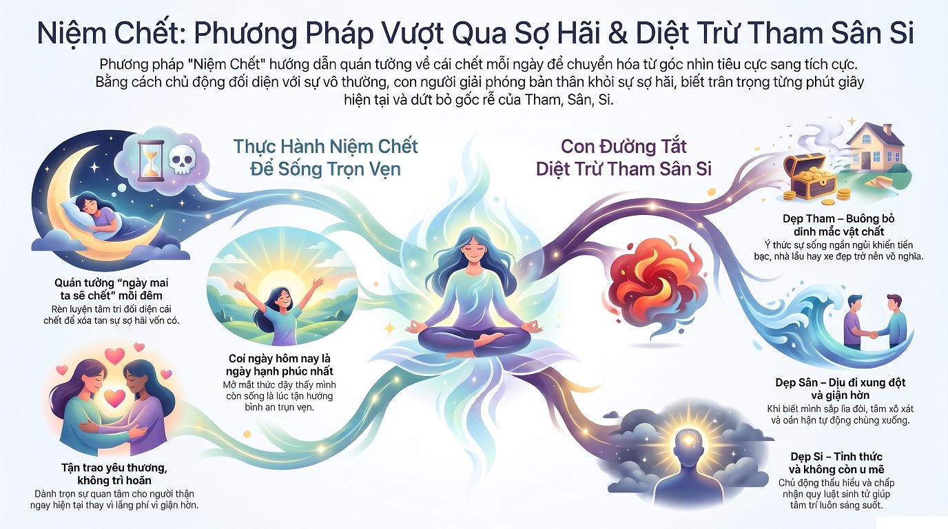 Niệm Chết - vượt qua Sợ hãi - Tham Sân Si