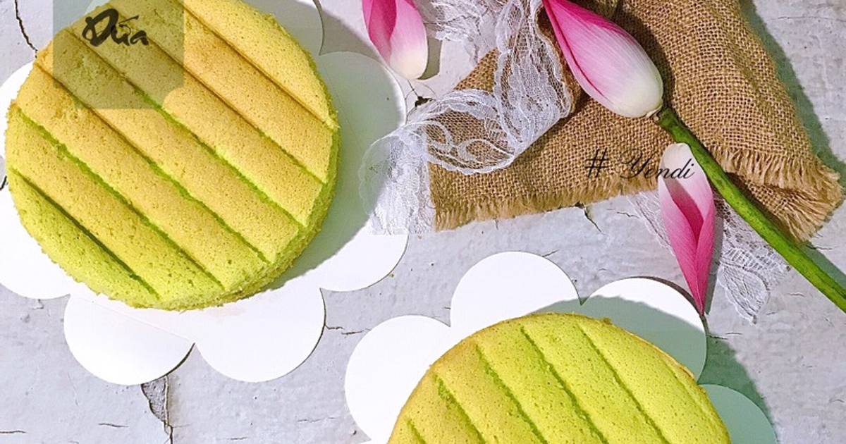 Bánh bông lan lá dứa- không bột nở
