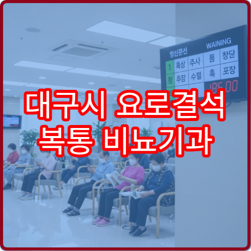 대구시 요로결석 복통 비뇨기과 체외충격파 치료 병원