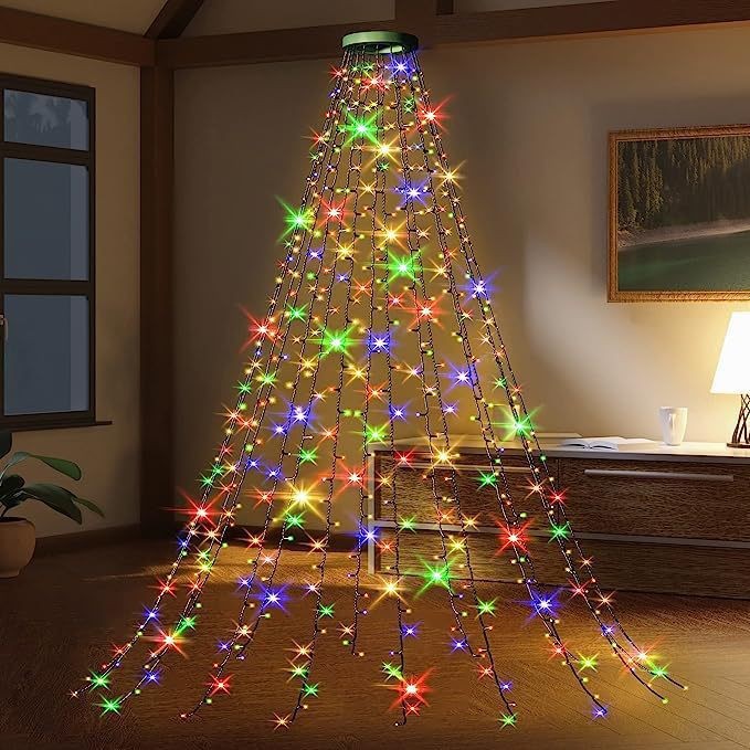 LED Christmas Tree Light String with Star, Various Lengths