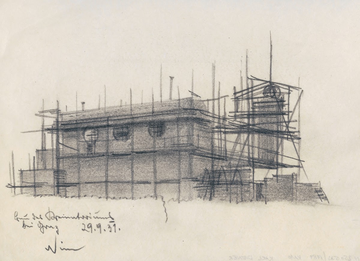 Bau des Krematoriums bei Graz 1931