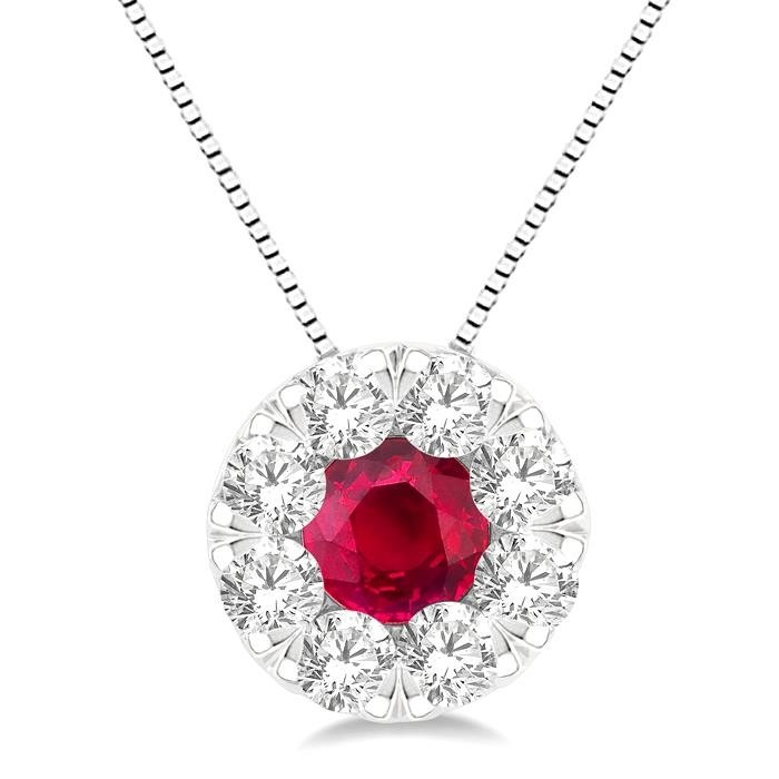 Lovebright Gemstone & Diamond Pendant 58685DHFGPDRBWG