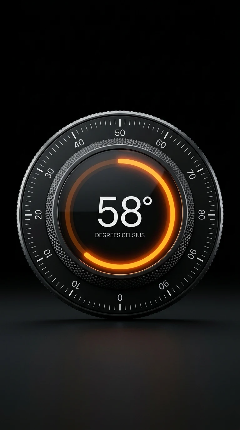 Futuristic Digital Dial UI for Temperature or Heading Control - Free 4K mobile Wallpaper