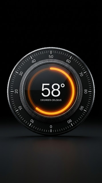 Futuristic Digital Dial UI for Temperature or Heading Control - Free mobile Wallpaper