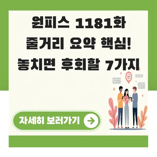원피스 1181화 줄거리 요약 핵심
