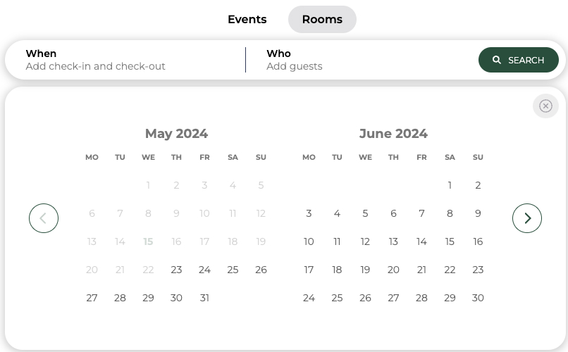 Filter Bar Calendar
