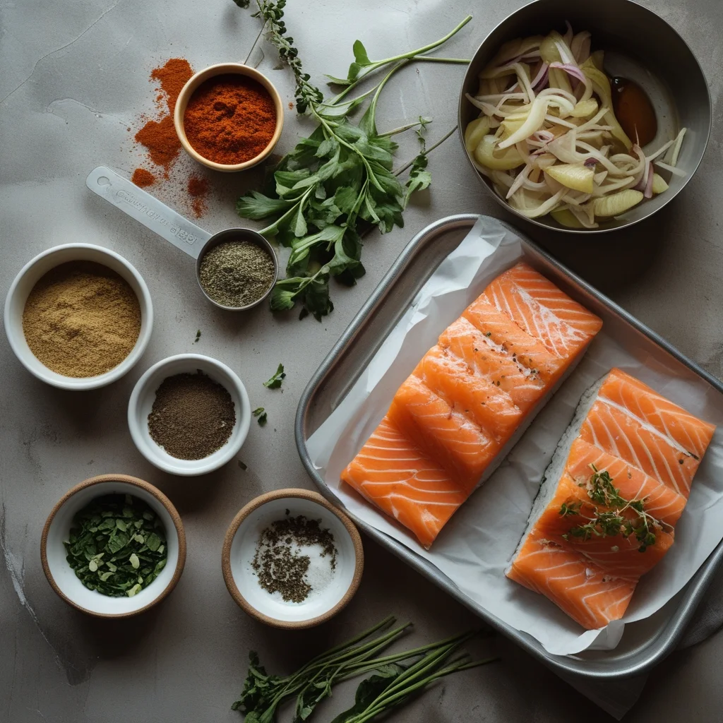 Ingredients for Spicy Salmon Sushi Bake Recipe - Easy, Flavorful & Family-Friendly
