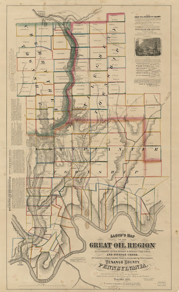 Lloyds map of the Great Oil Region of Allegheny River Cherry  Cherry Tree runs a