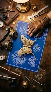 Steampunk Butterfly Blueprint and Components