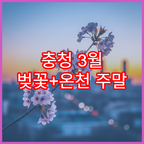 충청 3월 벚꽃+온천 주말 1박2일 코스