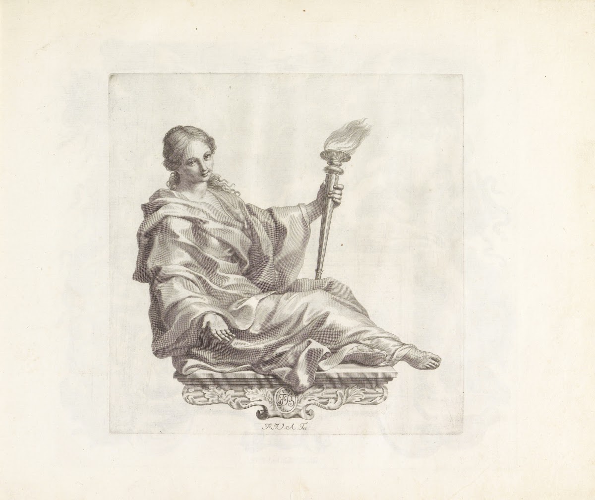 Vrouwelijke personificatie met fakkel 1673 1743