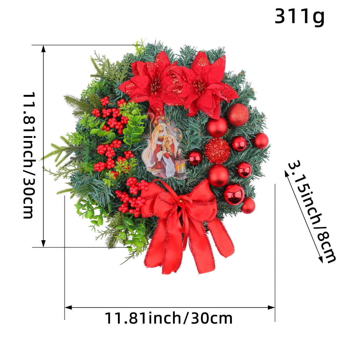 Decorative Christmas wreaths and garlands for festive occasions