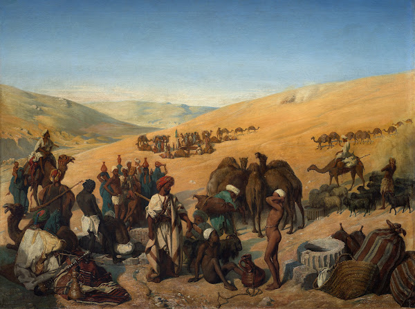 Halt of Caravans at the Wells of Saba Beersheba in the Desert South of Hebron 18