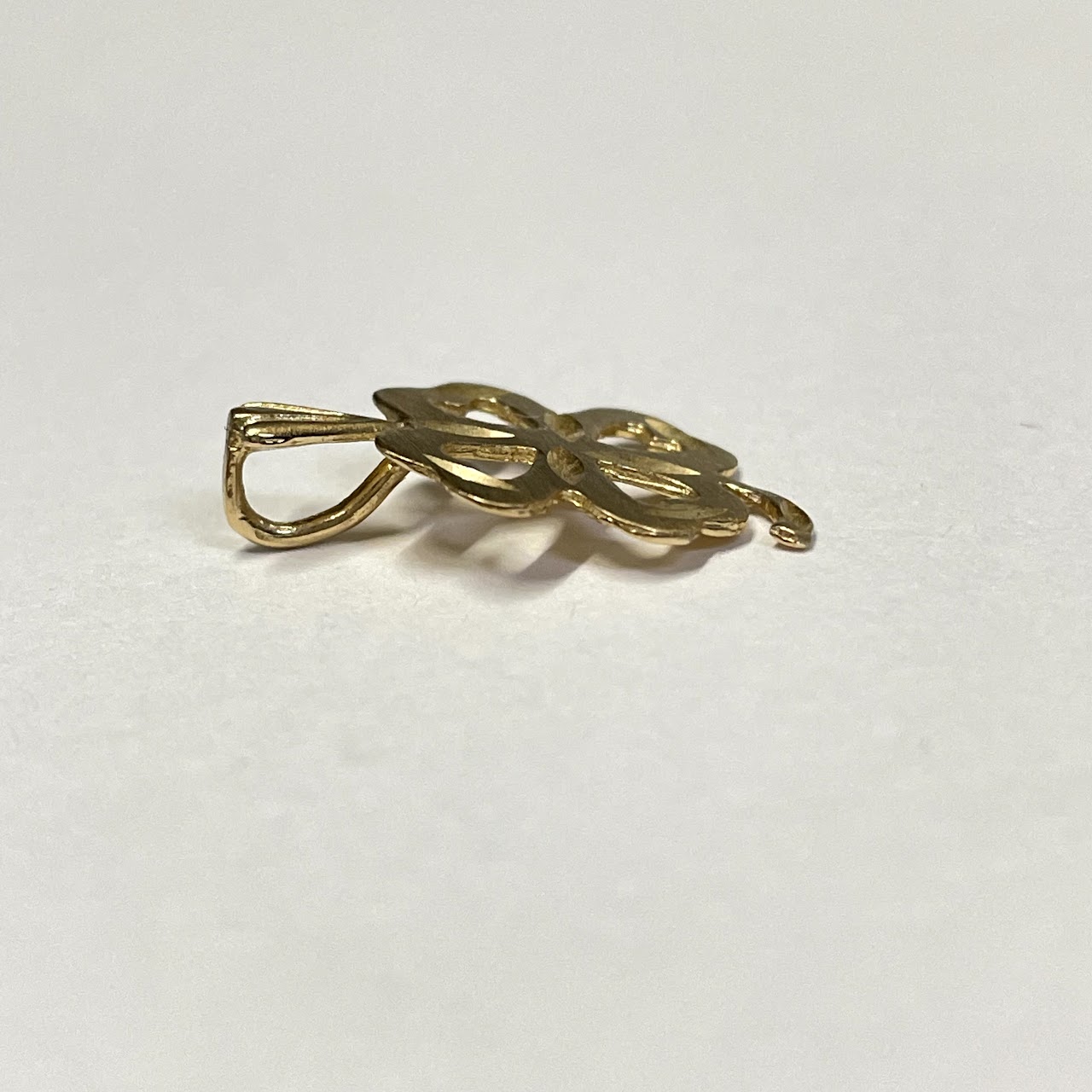 14K Gold Shamrock Pendant