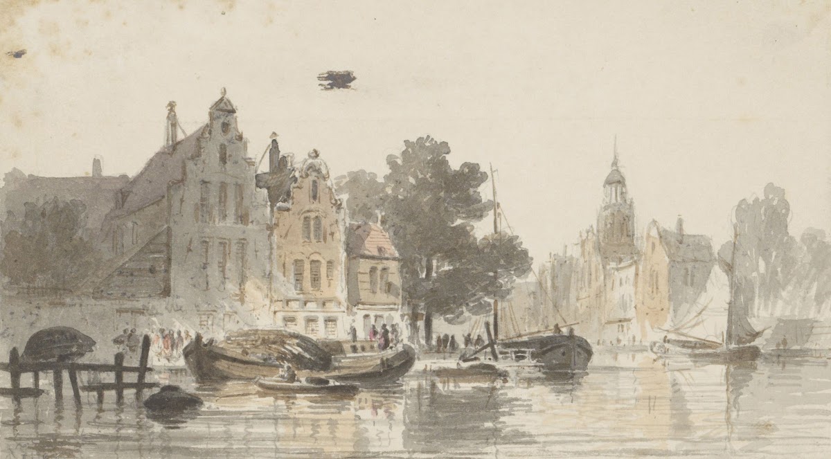 Stadsgezicht met kanaal 1828   1897