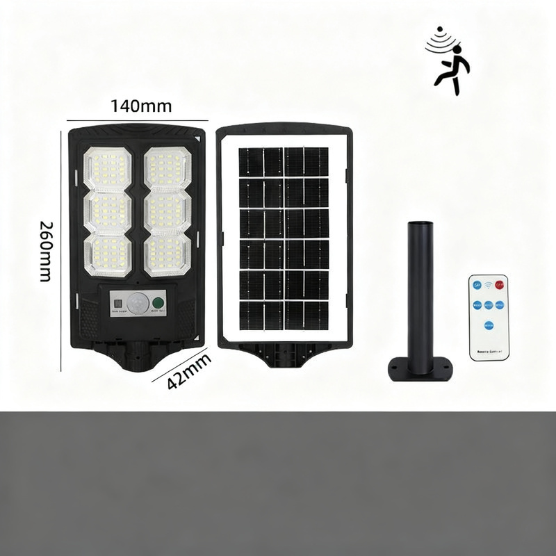 Solar pathway light with motion sensor, LED, 260×140 mm