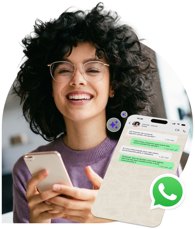 Mockup de smartphone apresentando em tela diagnóstico de host do IXC ACS