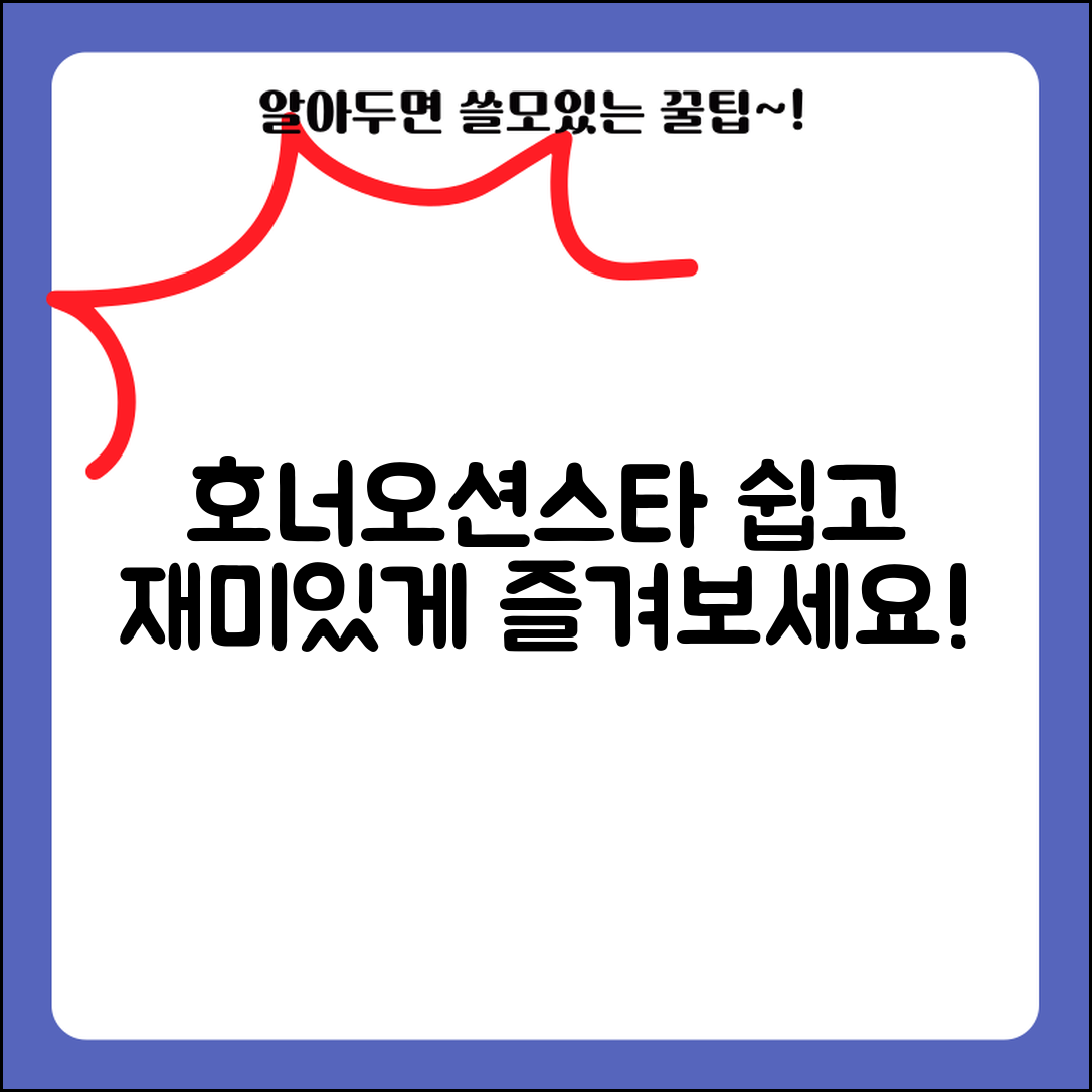 누구나 쉽게 즐길 수 있는 호너오션스타 경험