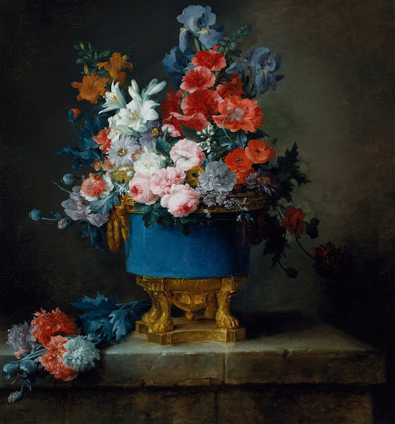 Bouquet of Flowers in a Blue Porcelain Vase 1776