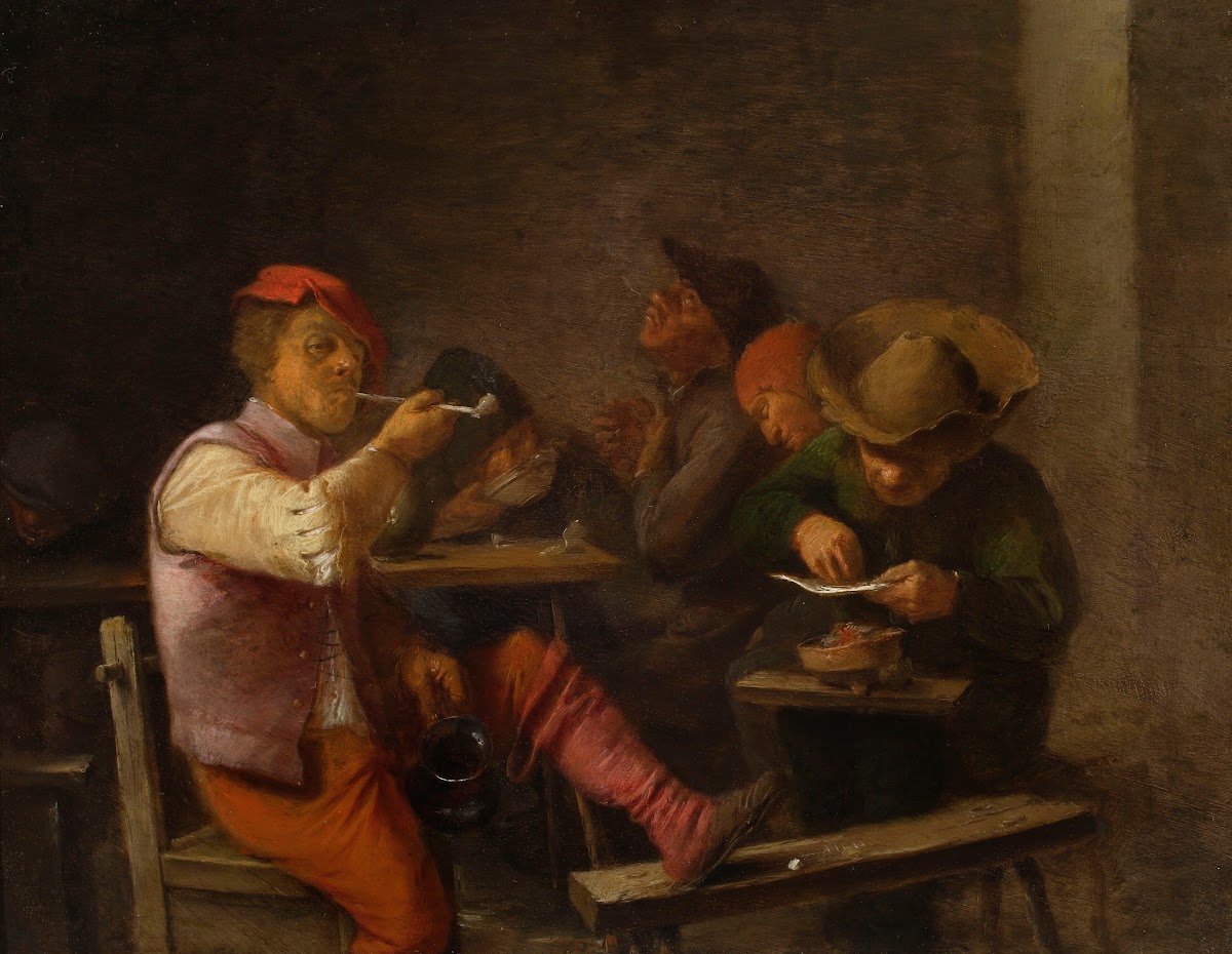 Peasant smoking tobacco in a tavern 1627 1630