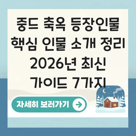 중드 축옥 등장인물 핵심 인물 소개 정리