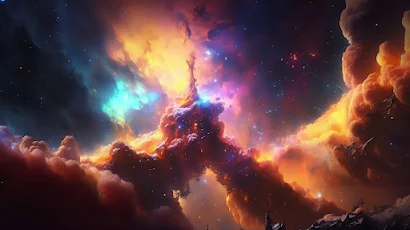 Ai Art, Colorful, Clouds, Nebula, Universe 2K Wallpaper Background