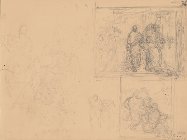 Sketches of figural compositions 1860