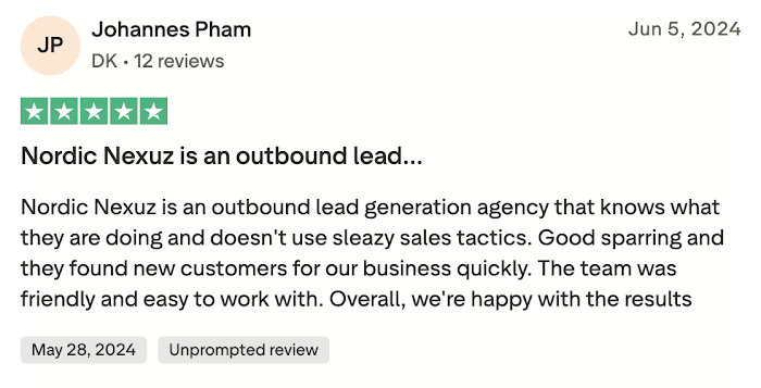 5-star Trustpilot review