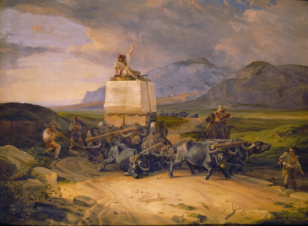 Buffaloes Dragging A Block Of Marble 1831 1844